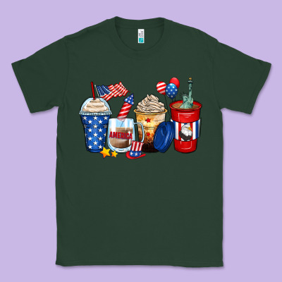 4th Of July Coffee Cups Classic Tee Designed By Zillion Design Studio