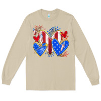 Mushroom 4th of july hearts Long Sleeve Tee - texasbilliewilder
