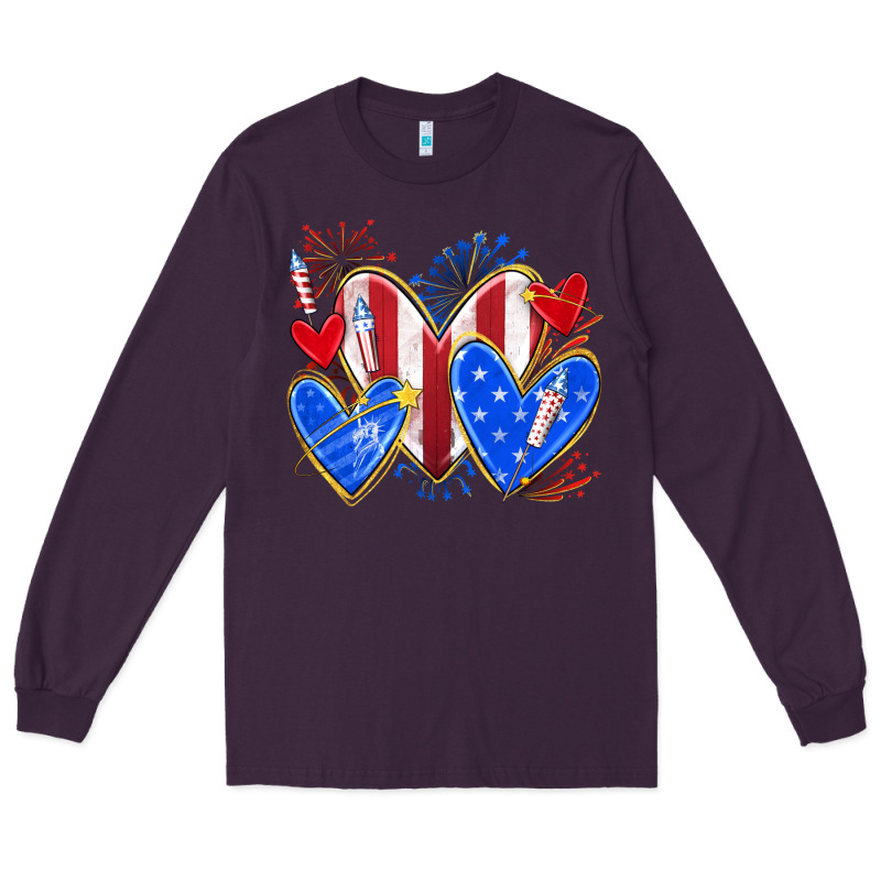 4th Of July Hearts Long Sleeve Tee by texasbilliewilder | Teevron