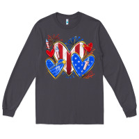 Smoke 4th of july hearts Long Sleeve Tee - texasbilliewilder
