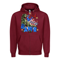 Burgundy red white rawr Zipper Hoodie - Zillion Design Studio