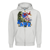 Dove Grey red white rawr Zipper Hoodie - Zillion Design Studio