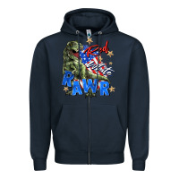 Navy red white rawr Zipper Hoodie - Zillion Design Studio