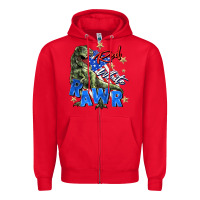 Red red white rawr Zipper Hoodie - Zillion Design Studio