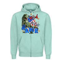 Seafoam red white rawr Zipper Hoodie - Zillion Design Studio