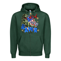 Sports Green red white rawr Zipper Hoodie - Zillion Design Studio