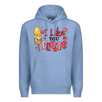 Colony Blue i like you elote mexican valentines day Premium Hoodie - MaliasSmallBusiness