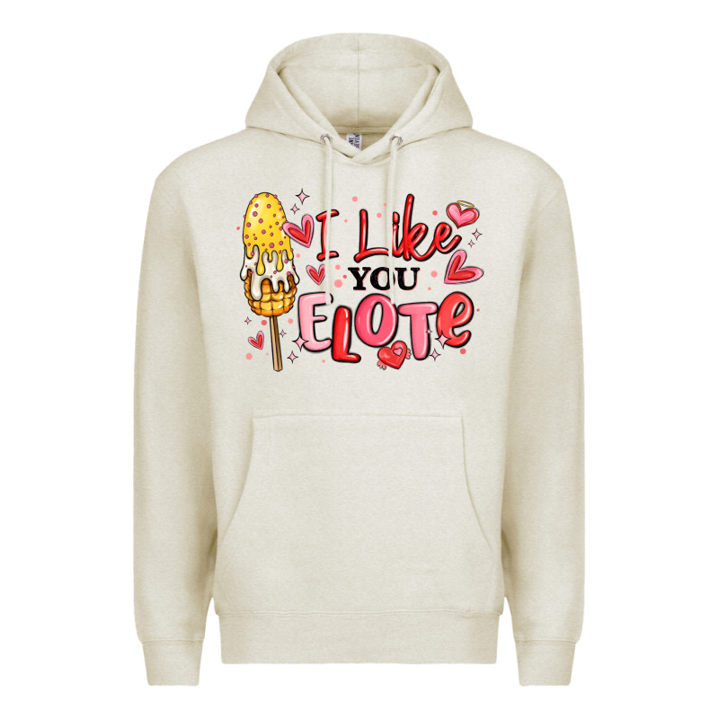 I Like You Elote Mexican Valentines Day Premium Hoodie by MaliasSmallBusiness | Teevron