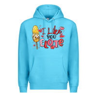 Ocean Blue i like you elote mexican valentines day Premium Hoodie - MaliasSmallBusiness