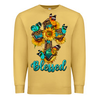 Antique Gold cross with butterfly blessed Premium Sweatshirt - BundleAndBundleShop
