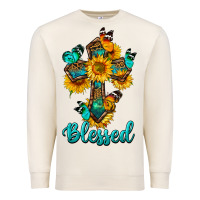 Sandshell cross with butterfly blessed Premium Sweatshirt - BundleAndBundleShop
