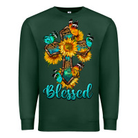 Sports Green cross with butterfly blessed Premium Sweatshirt - BundleAndBundleShop