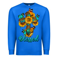 True Royal cross with butterfly blessed Premium Sweatshirt - BundleAndBundleShop