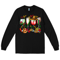 Black mexico wine glasses Long Sleeve Tee - Zillion Design Studio