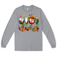 Heather Grey mexico wine glasses Long Sleeve Tee - Zillion Design Studio