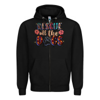 Black rescue all the dogs Zipper Hoodie - Zillion Design Studio