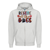 Dove Grey rescue all the dogs Zipper Hoodie - Zillion Design Studio