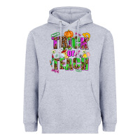 Heather Grey trick or teach Heavyweight Hoodie - AdoDesignShop