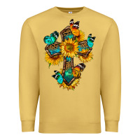 Antique Gold cross with butterfly Premium Sweatshirt - BundleAndBundleShop