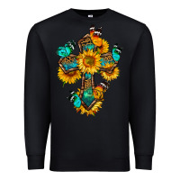 Black cross with butterfly Premium Sweatshirt - BundleAndBundleShop
