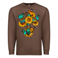 Chestnut cross with butterfly Premium Sweatshirt - BundleAndBundleShop