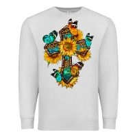 Dove Grey cross with butterfly Premium Sweatshirt - BundleAndBundleShop