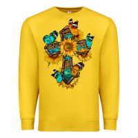 Lemon cross with butterfly Premium Sweatshirt - BundleAndBundleShop