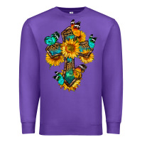 Purple cross with butterfly Premium Sweatshirt - BundleAndBundleShop