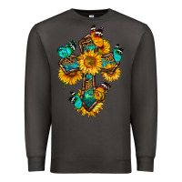 Smoke cross with butterfly Premium Sweatshirt - BundleAndBundleShop