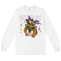 White mardi gras  mask beagle Long Sleeve Tee - RanaPortraitStore