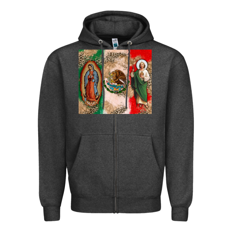 Virgin Mary And San Judas Zipper Hoodie by CTS Tumbler Store | Teevron