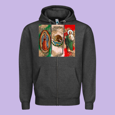 Virgin Mary And San Judas Zipper Hoodie Designed By Cts Tumbler Store