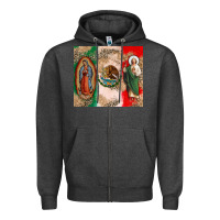 Charcoal Heather Virgin Mary and San Judas Zipper Hoodie - CTS Tumbler Store