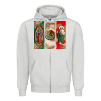 Dove Grey Virgin Mary and San Judas Zipper Hoodie - CTS Tumbler Store