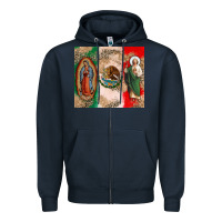 Navy Virgin Mary and San Judas Zipper Hoodie - CTS Tumbler Store