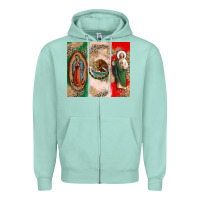 Seafoam Virgin Mary and San Judas Zipper Hoodie - CTS Tumbler Store
