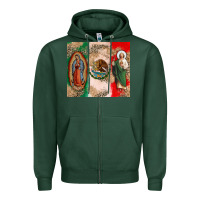 Sports Green Virgin Mary and San Judas Zipper Hoodie - CTS Tumbler Store