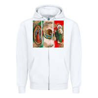 White Virgin Mary and San Judas Zipper Hoodie - CTS Tumbler Store