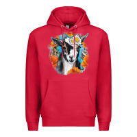Cardinal Daisy Goat With Background Premium Hoodie - RanaPortraitStore