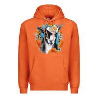 Carrot Daisy Goat With Background Premium Hoodie - RanaPortraitStore