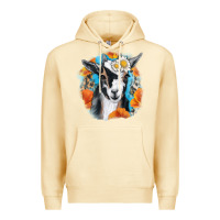 Pina Colada Daisy Goat With Background Premium Hoodie - RanaPortraitStore