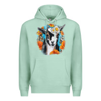 Seafoam Daisy Goat With Background Premium Hoodie - RanaPortraitStore