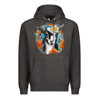 Smoke Daisy Goat With Background Premium Hoodie - RanaPortraitStore