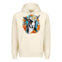 Tofu Daisy Goat With Background Premium Hoodie - RanaPortraitStore