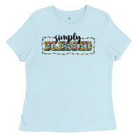 Baby Blue simply blessed Ladies Tee - BarkalooDesign