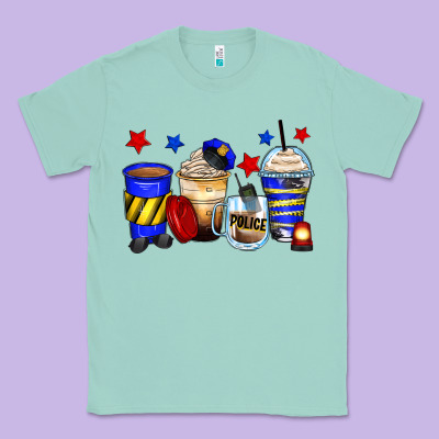 Police Coffee Cups Classic Tee Designed By Zillion Design Studio