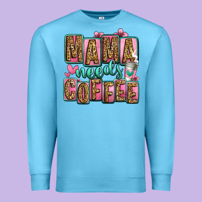 Mama Needs Coffee Mother's Day Premium Sweatshirt Designed By Jasminsmagicworld