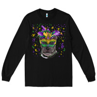 Black mardi gras  mask pitbull Long Sleeve Tee - RanaPortraitStore