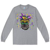 Heather Grey mardi gras  mask pitbull Long Sleeve Tee - RanaPortraitStore