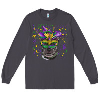 Smoke mardi gras  mask pitbull Long Sleeve Tee - RanaPortraitStore